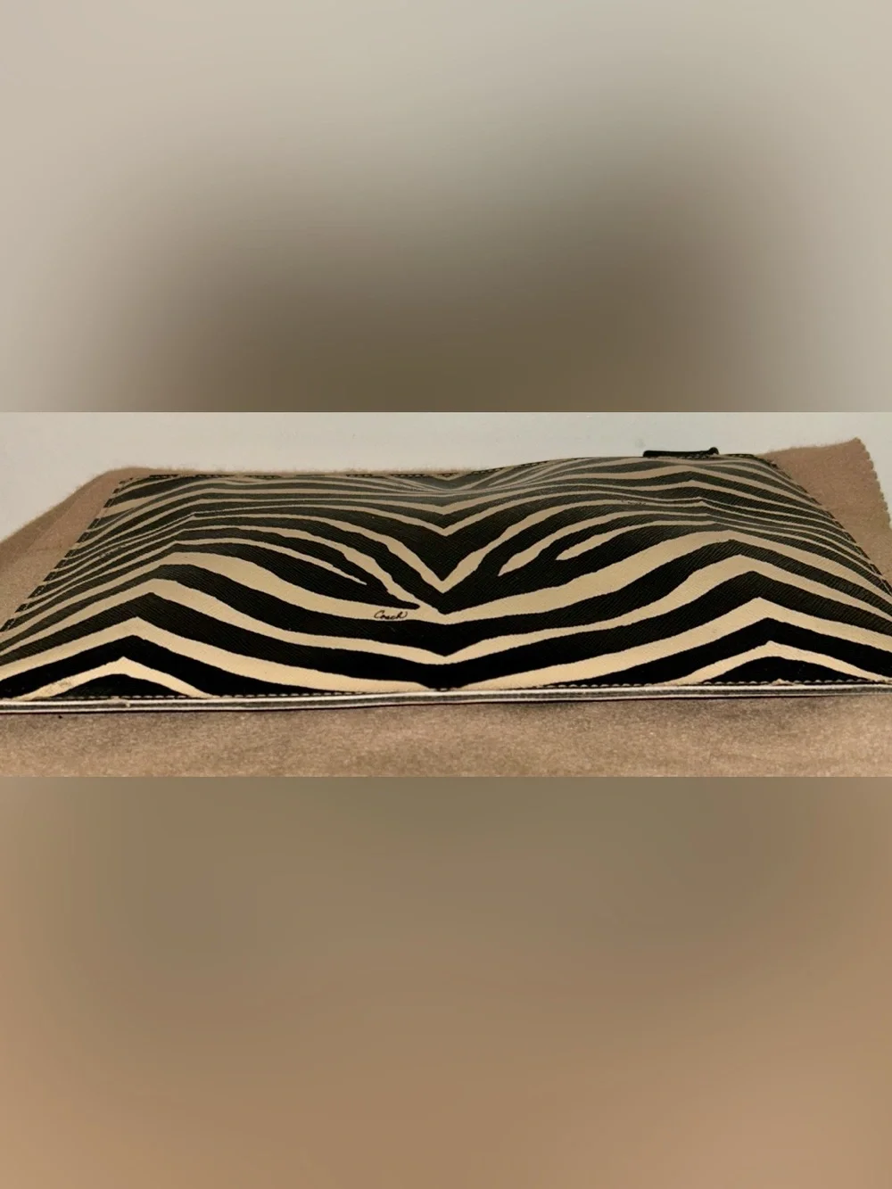 Coach Zebra Print Clutch Pouch!  Like New Condition